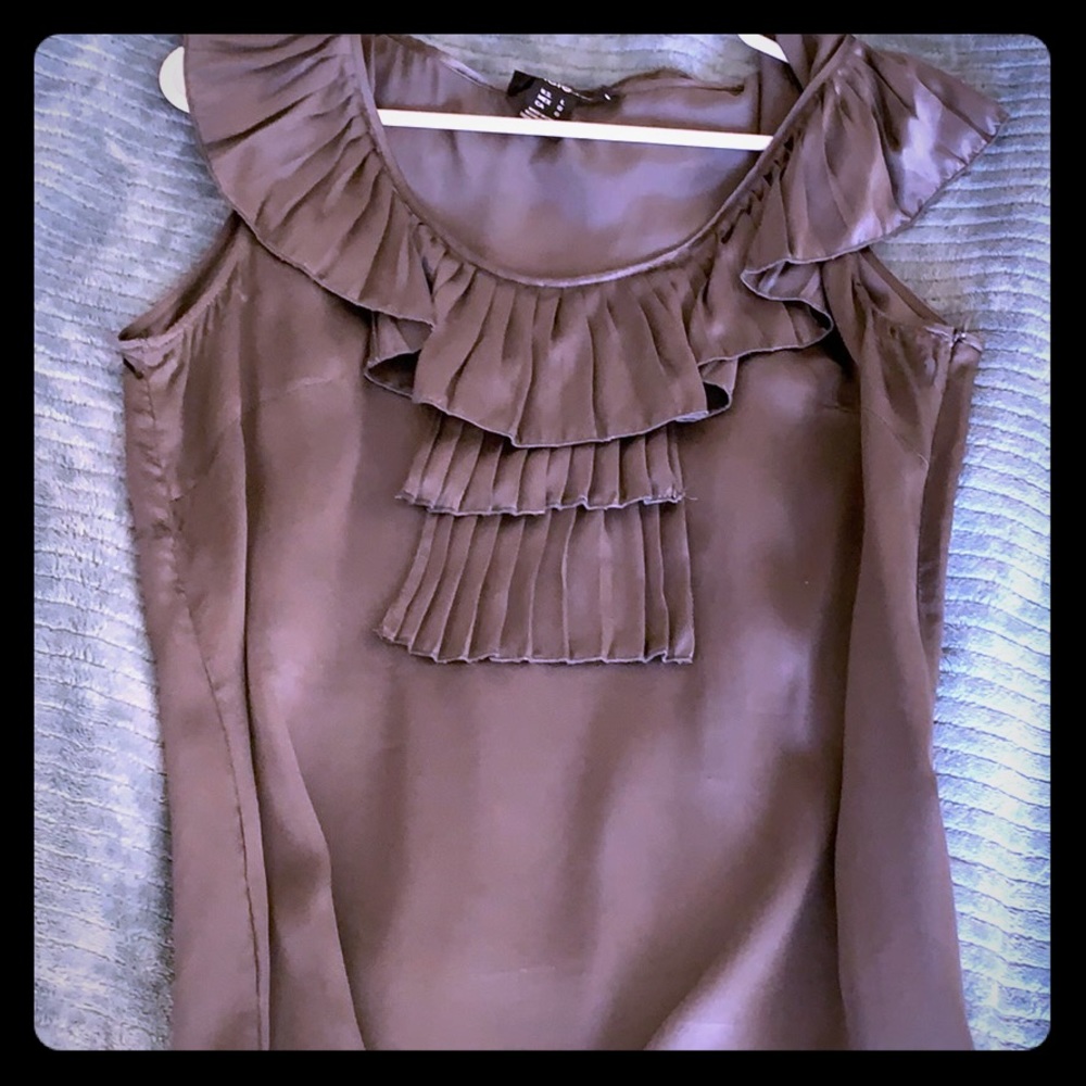 Satin work blouse  silver